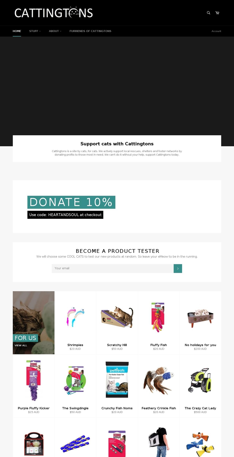cattingtons.com — Shopify storefront screenshot