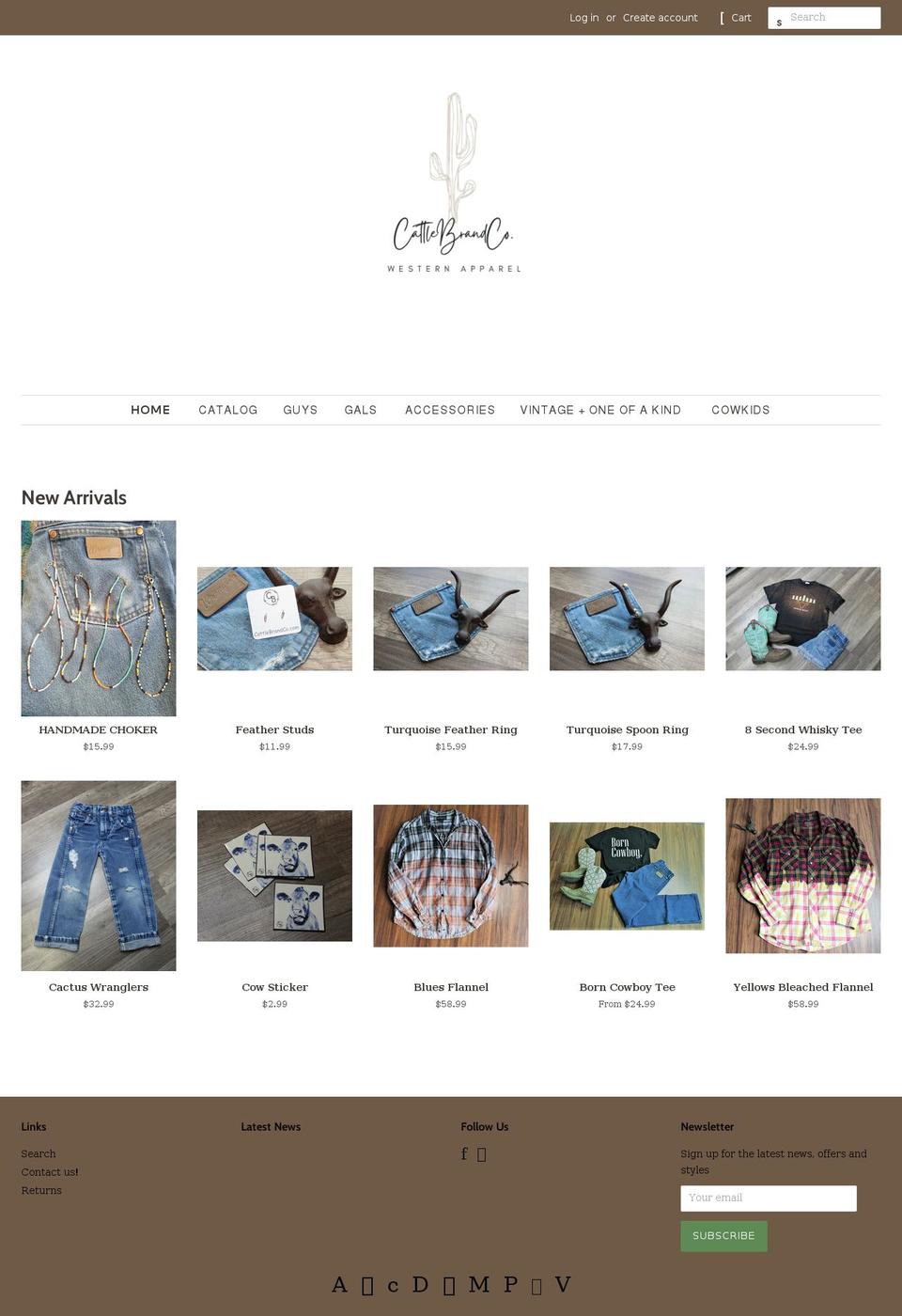cattlebrandco.com — Shopify storefront screenshot