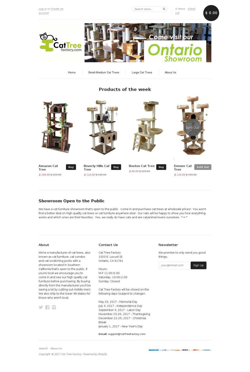 new standard Shopify theme site example cattreefactory.com