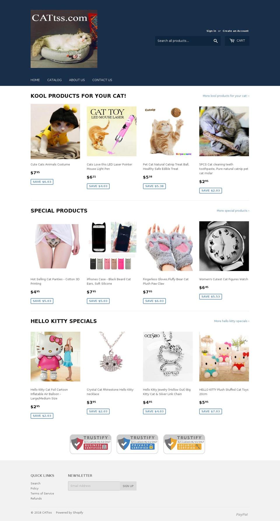 cattss.com — Shopify storefront screenshot