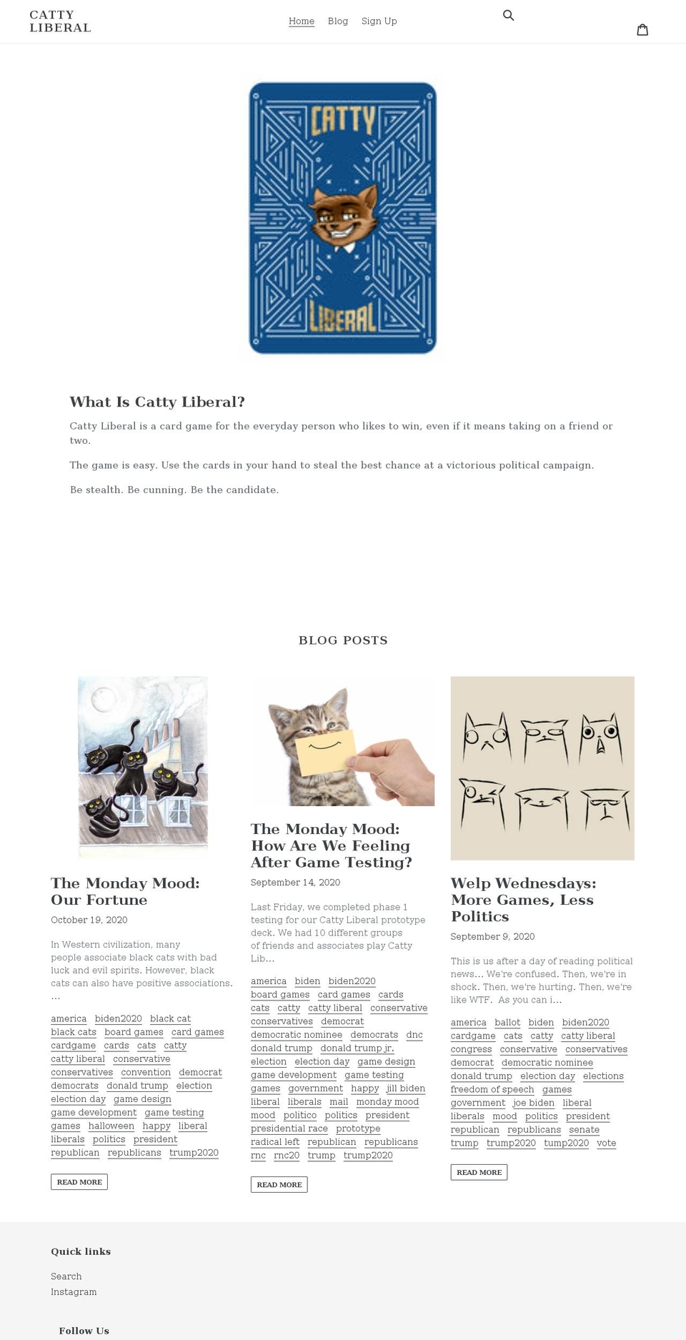 cattyliberal.com shopify website screenshot