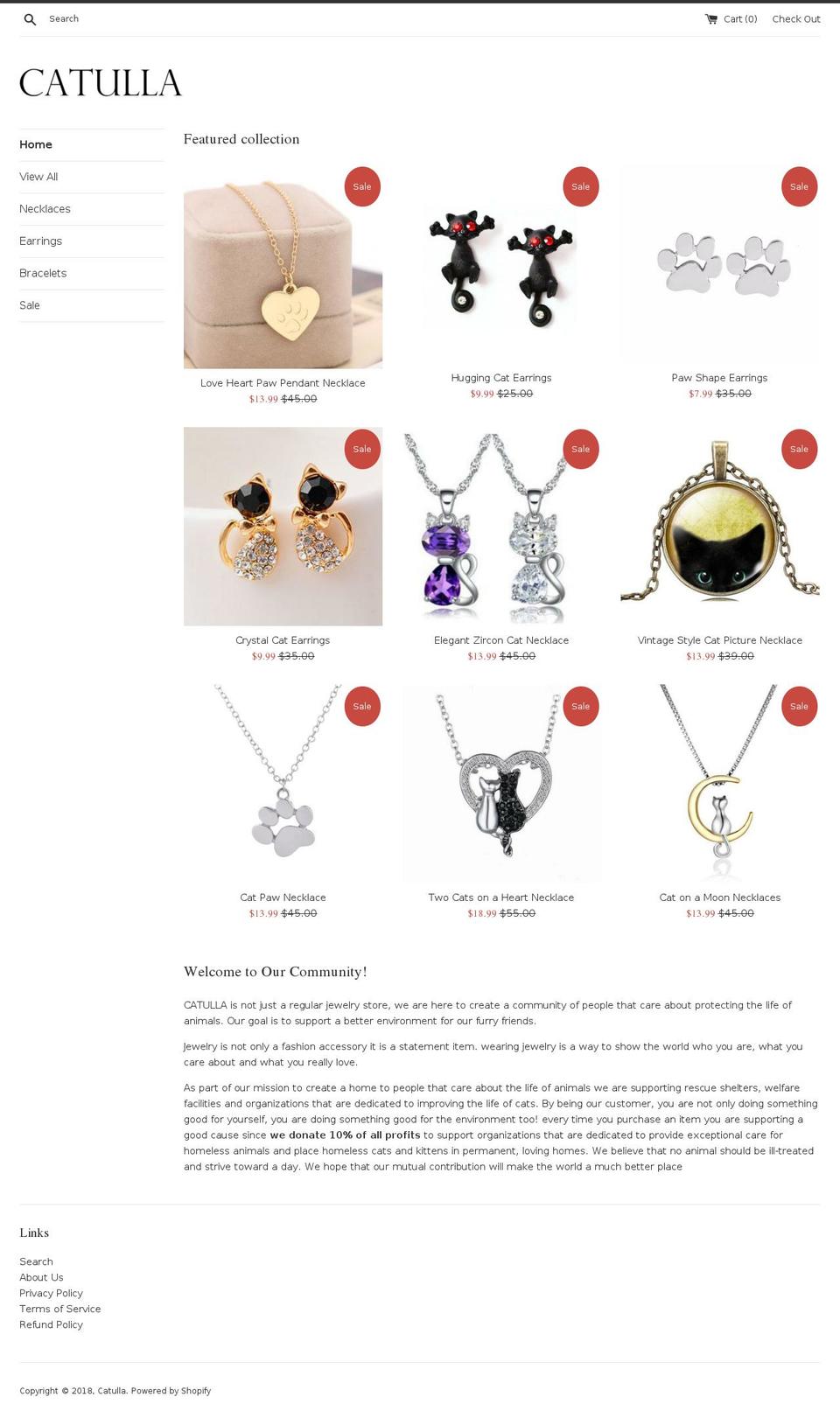 catulla.com — Shopify storefront screenshot