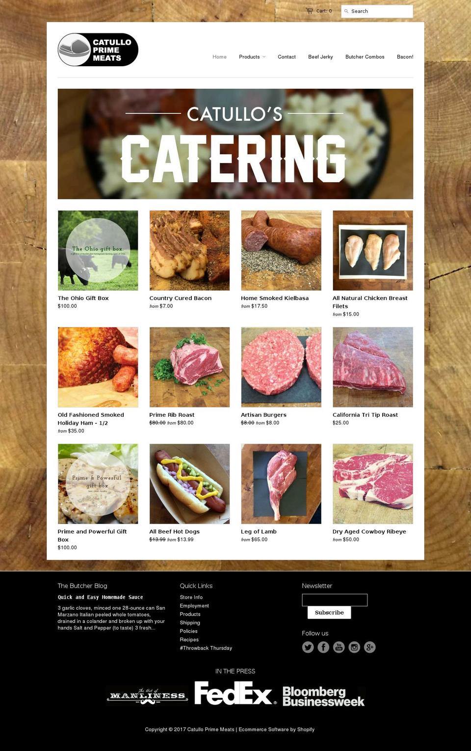 catulloprimemeats.com shopify website screenshot