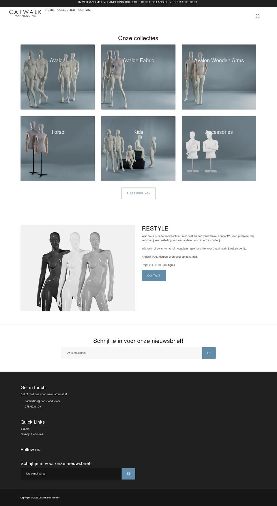 catwalk-mannequins.nl shopify website screenshot