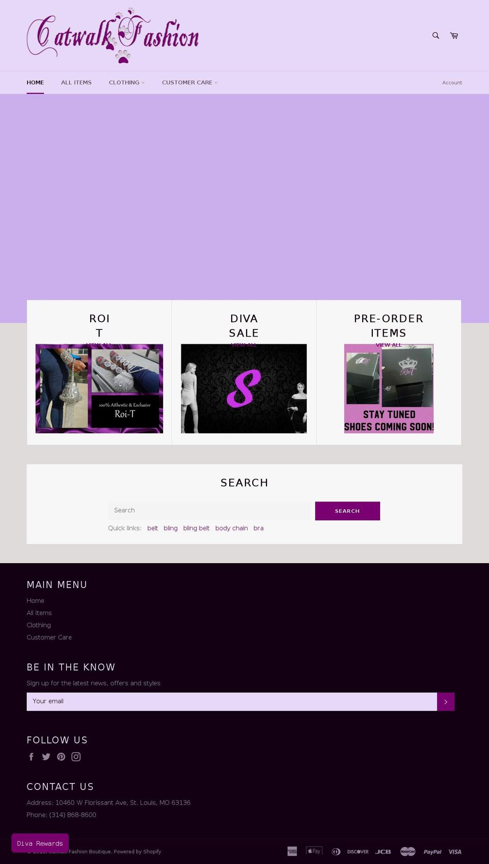 catwalkfashionboutique.com — Shopify storefront screenshot