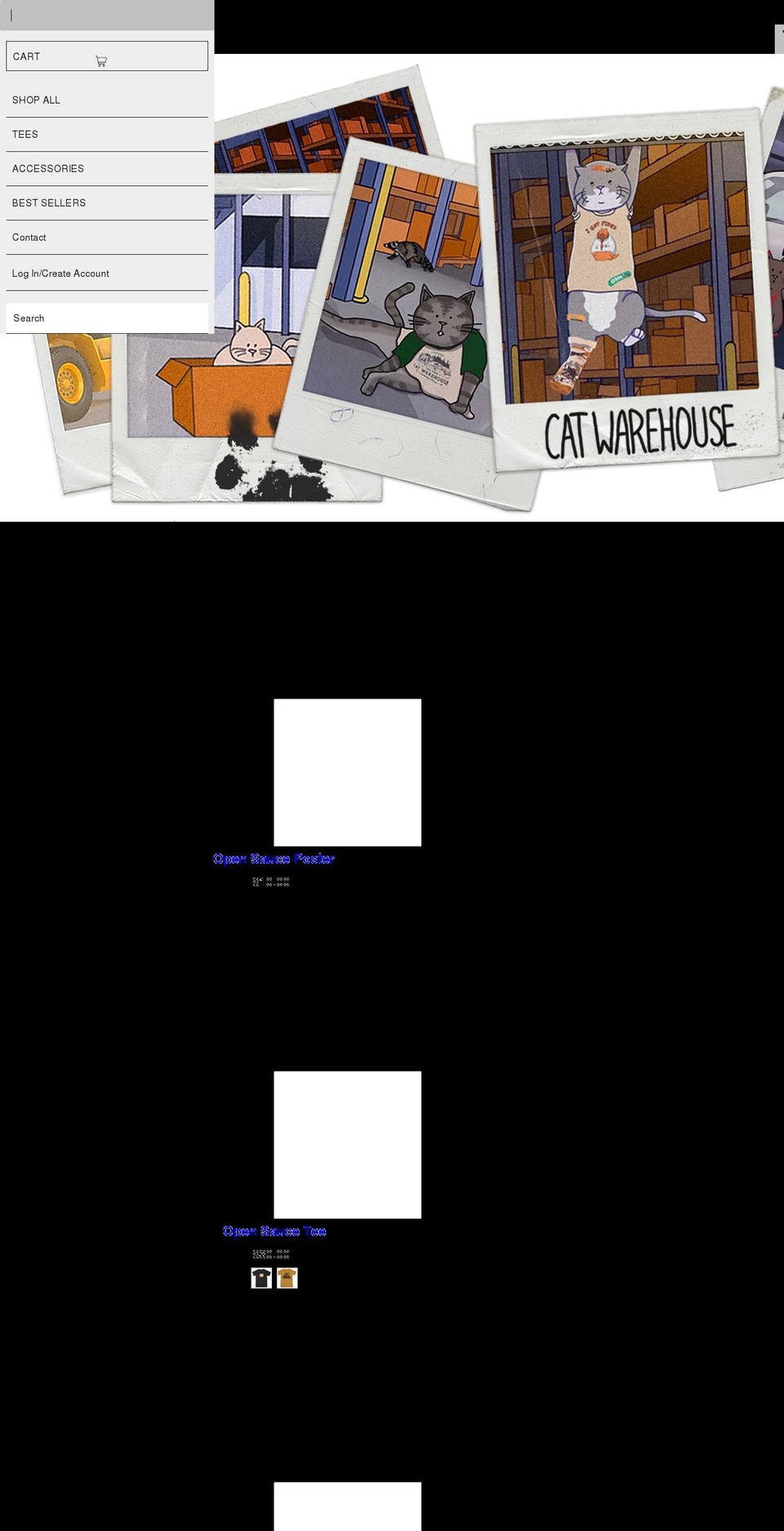 catwarehouse.com shopify website screenshot