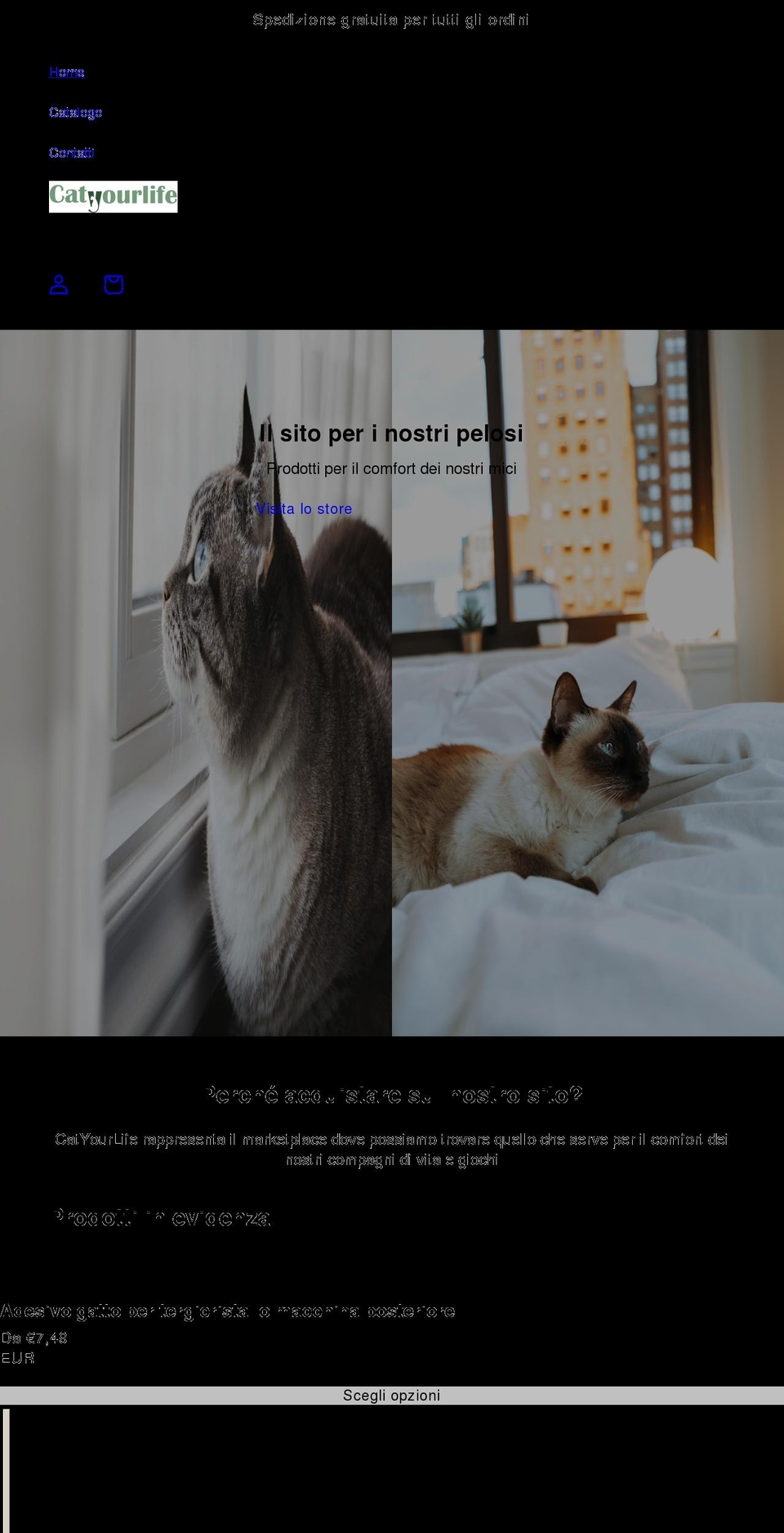 catyourlife.com shopify website screenshot