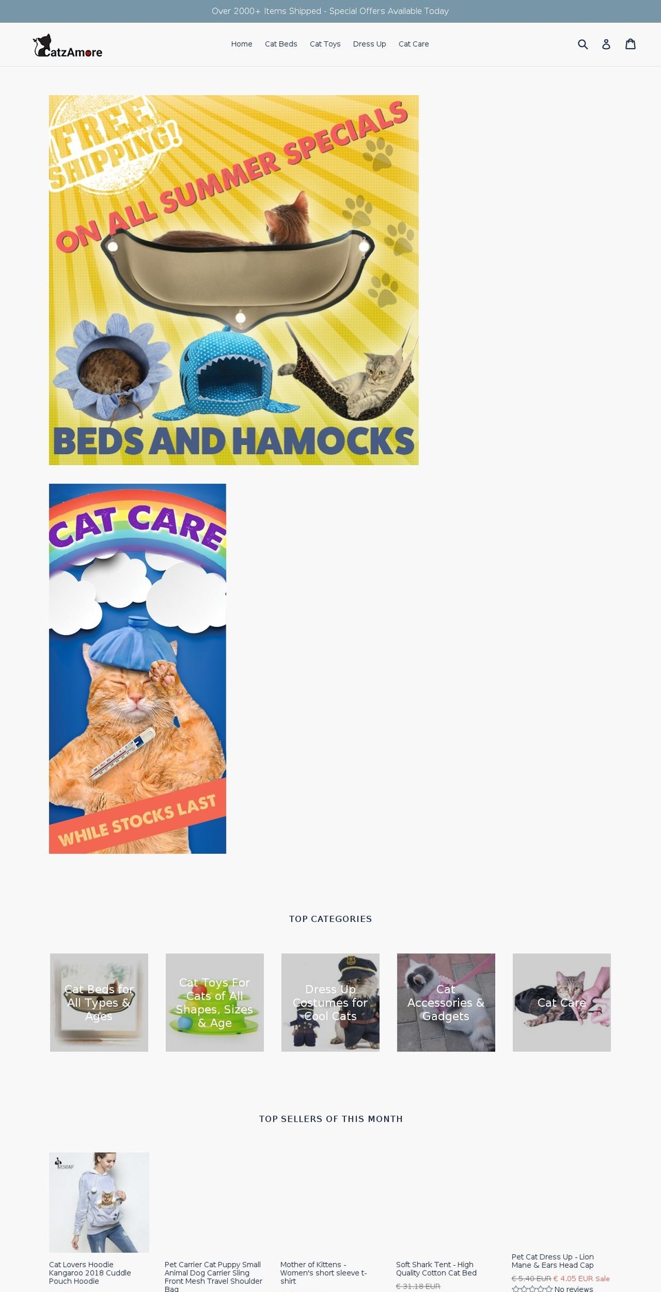 catzamore.com — Shopify storefront screenshot