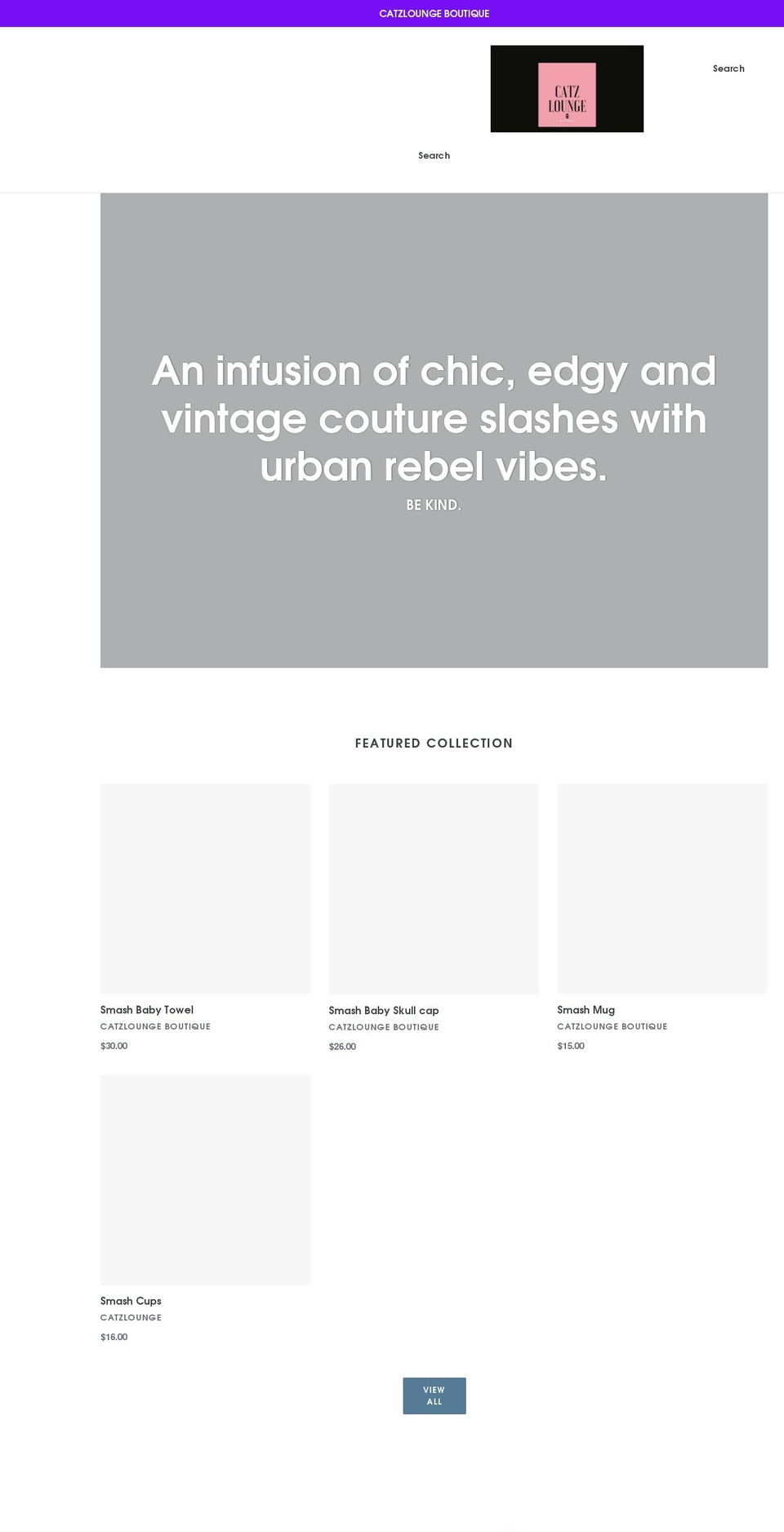 catzlounge.com shopify website screenshot