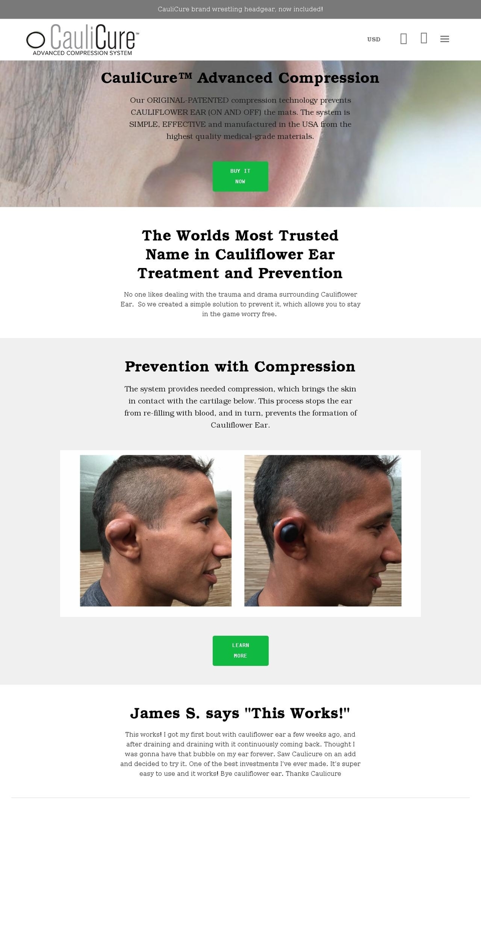 caulicure.com shopify website screenshot