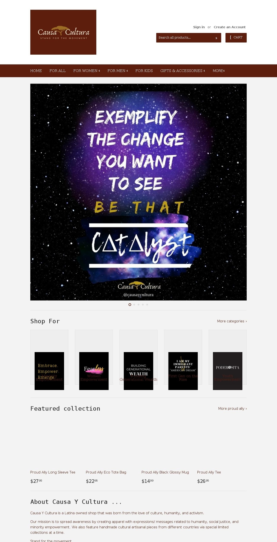 causaycultura.com shopify website screenshot