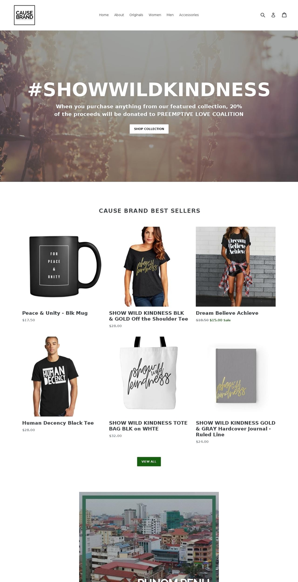 causebrandclothing.com shopify website screenshot
