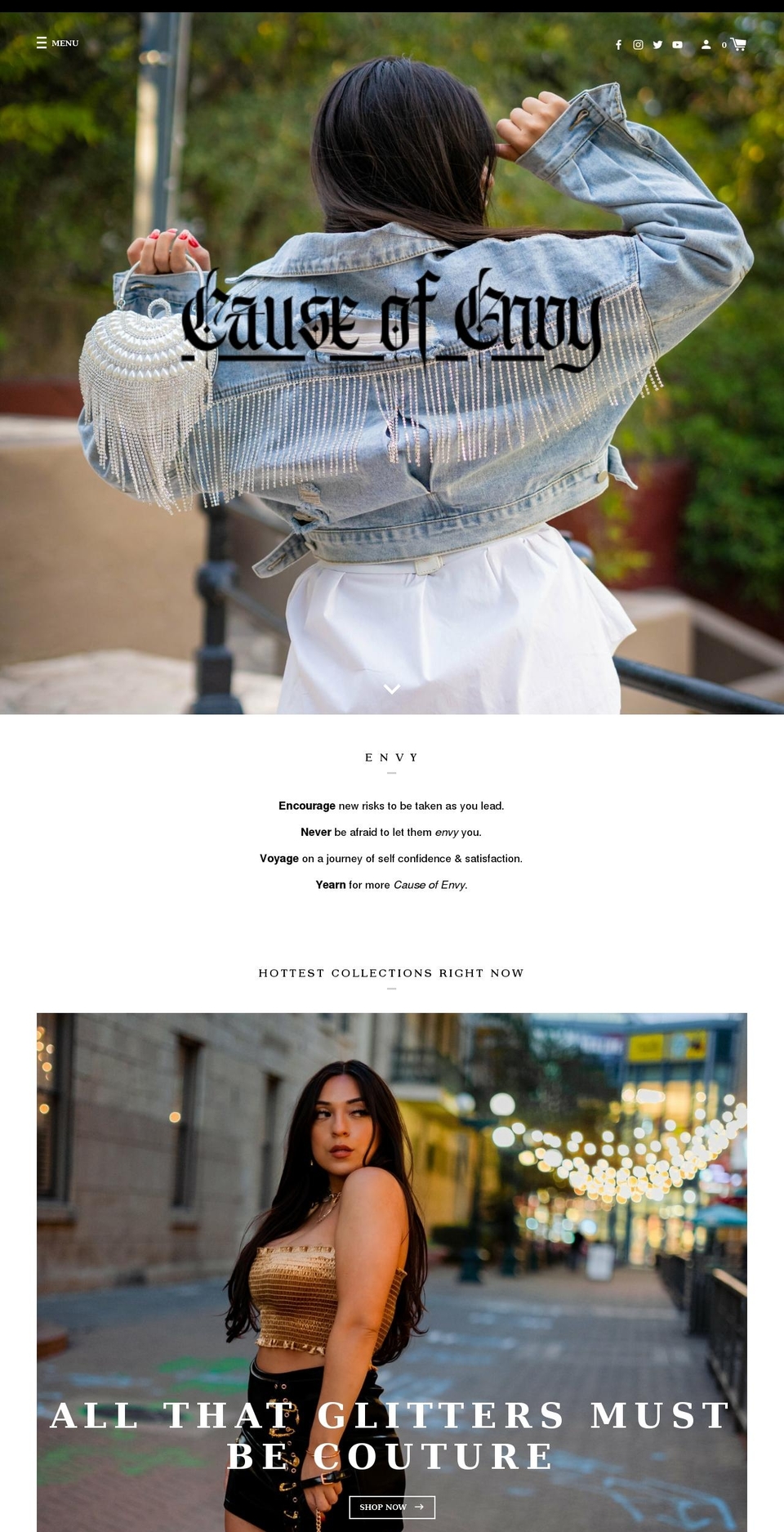 causeofenvy.com shopify website screenshot