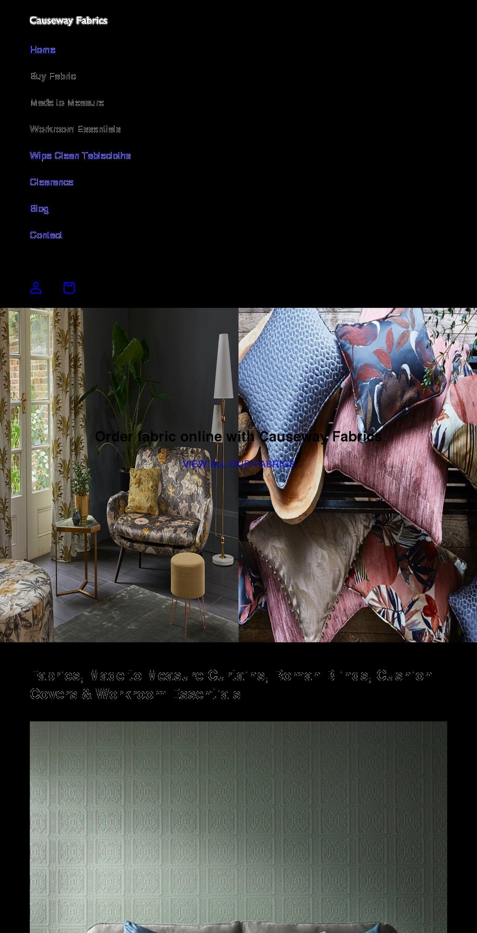 causewayfabrics.com shopify website screenshot