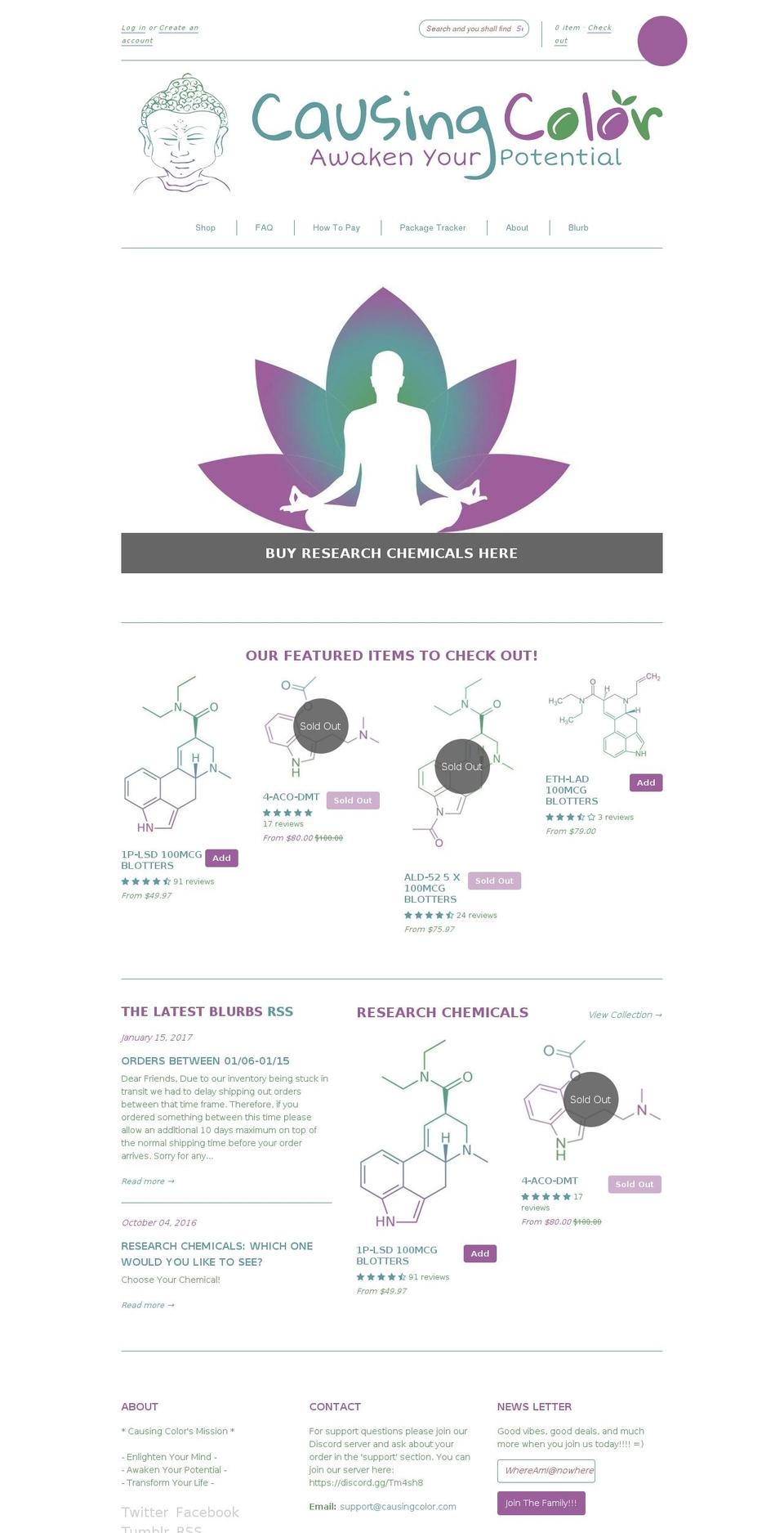 causingcolor.com shopify website screenshot