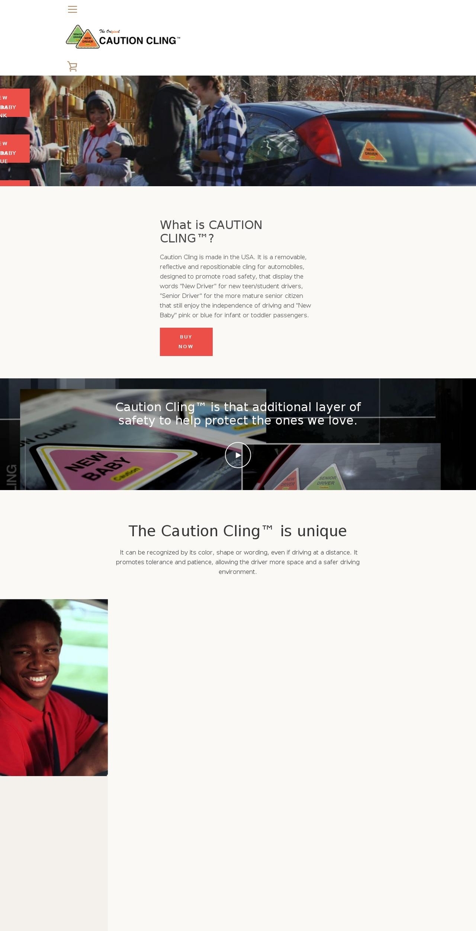 cautioncling.com — Shopify storefront screenshot