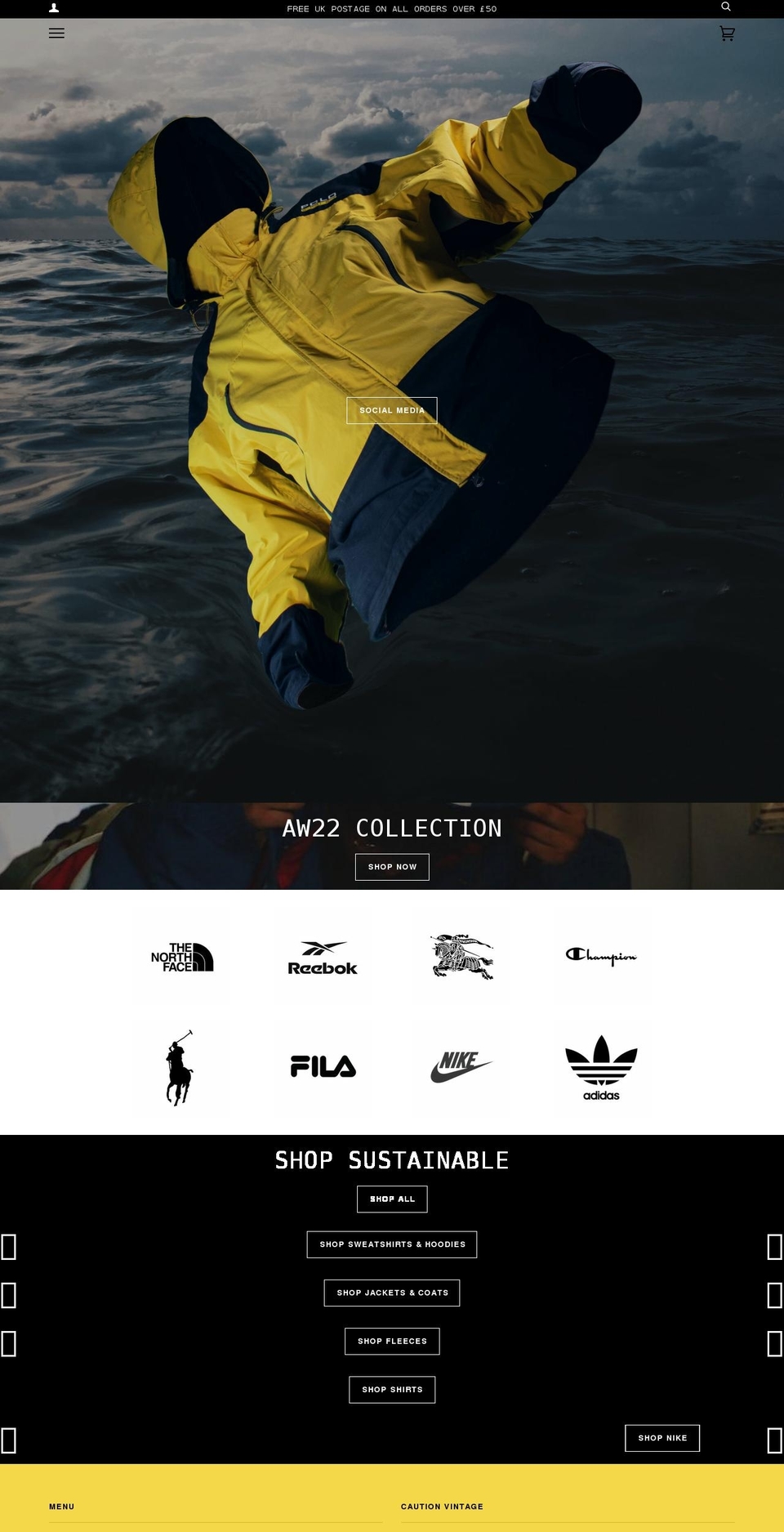 cautionvintage.com shopify website screenshot