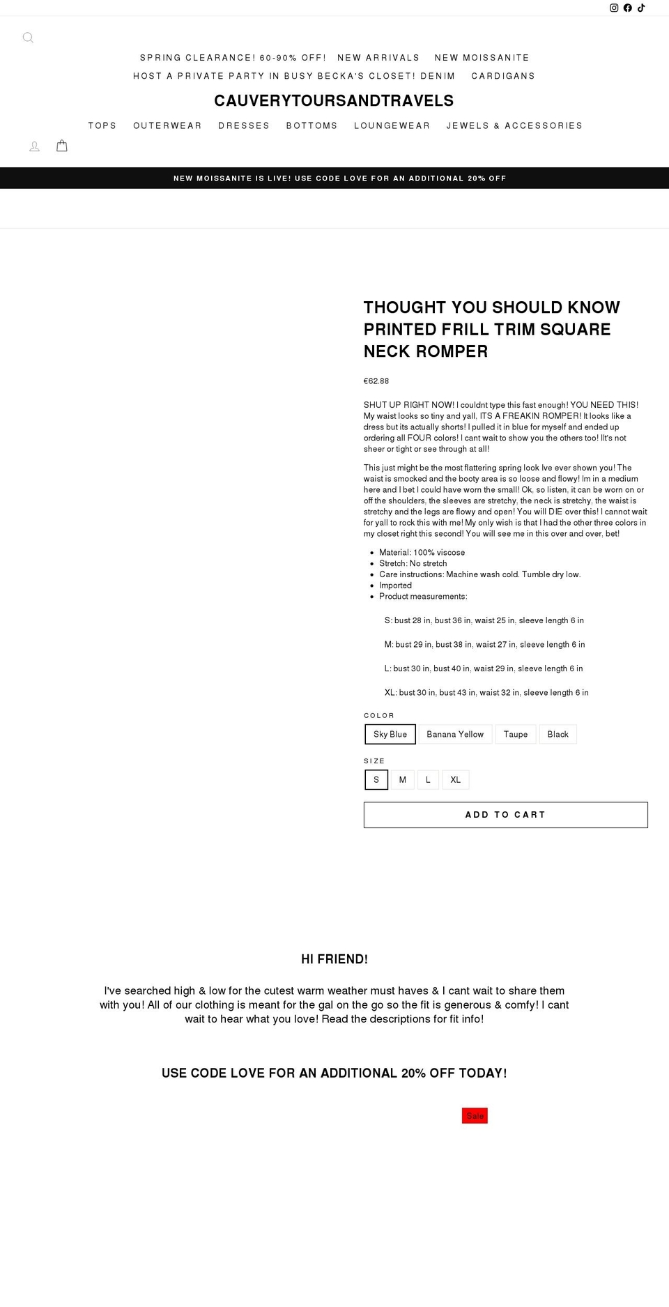 cauverytoursandtravels.com shopify website screenshot