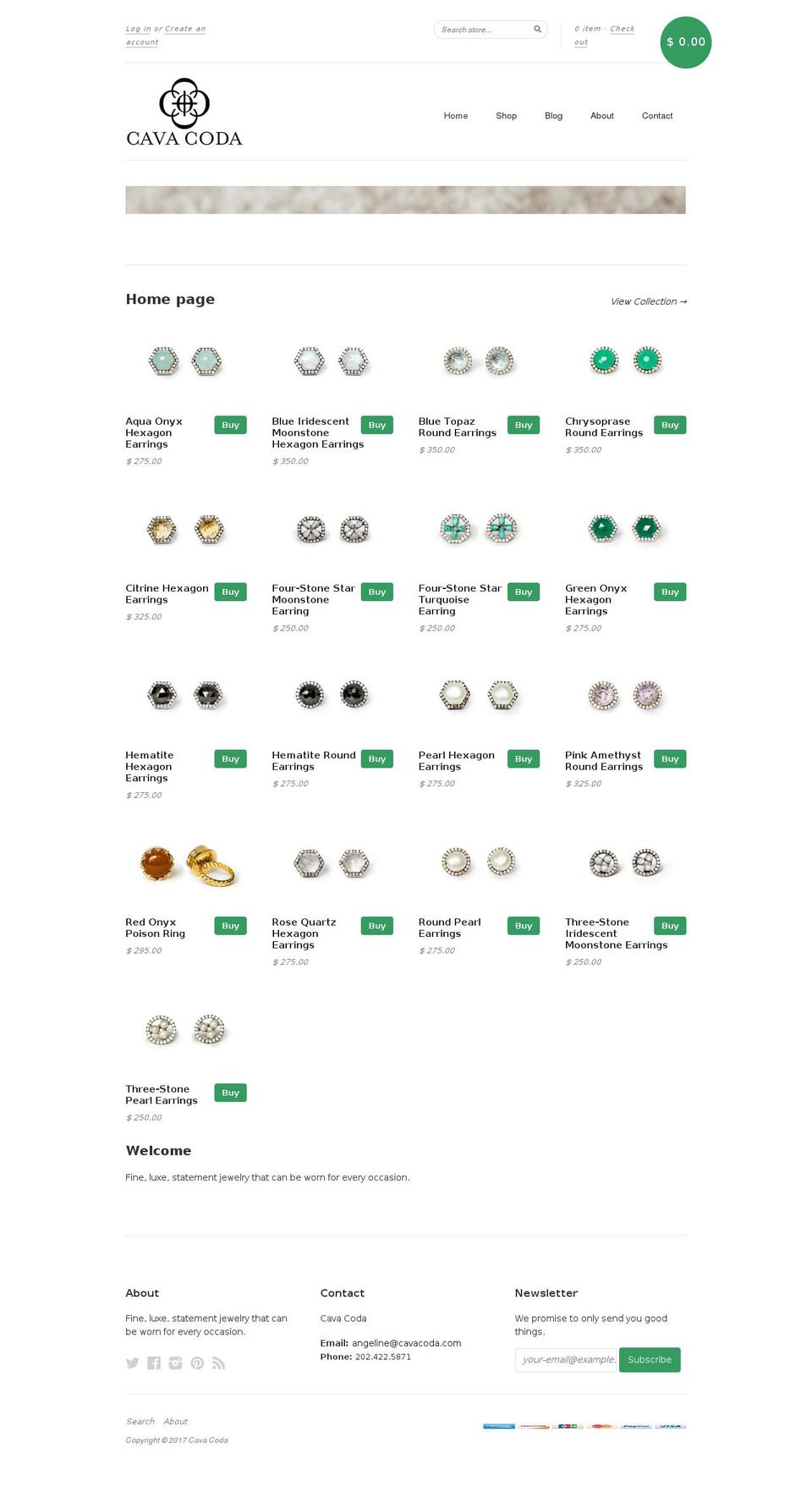 cavacoda.com shopify website screenshot