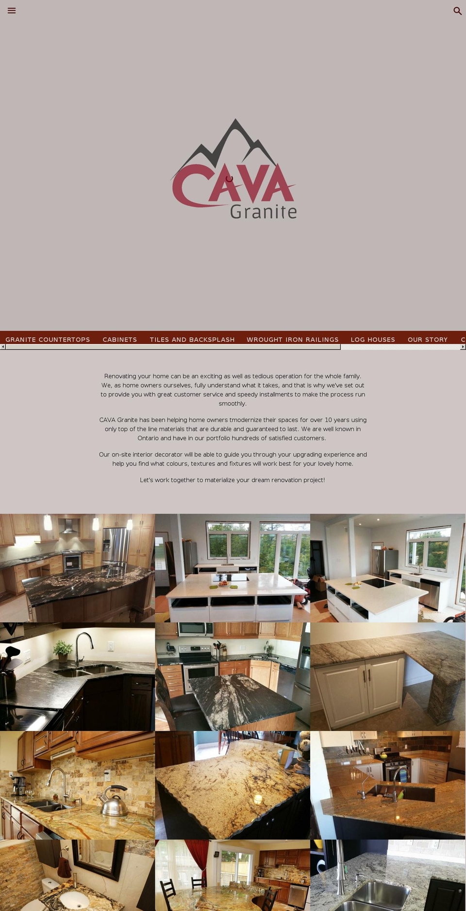 cavagranite.com — Shopify storefront screenshot