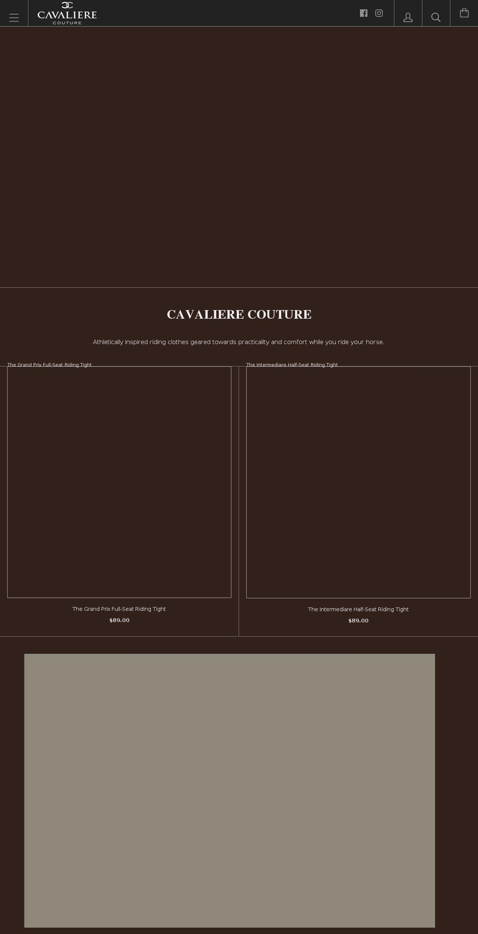 cavalierecouture.com — Shopify storefront screenshot