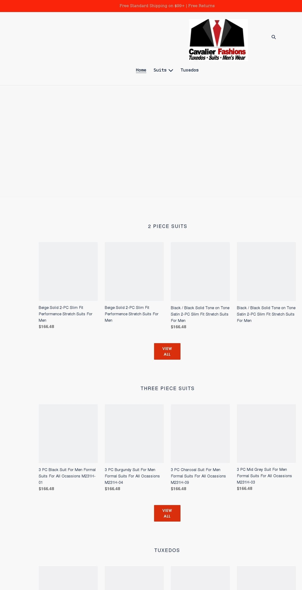 cavaliermensfashion.com shopify website screenshot