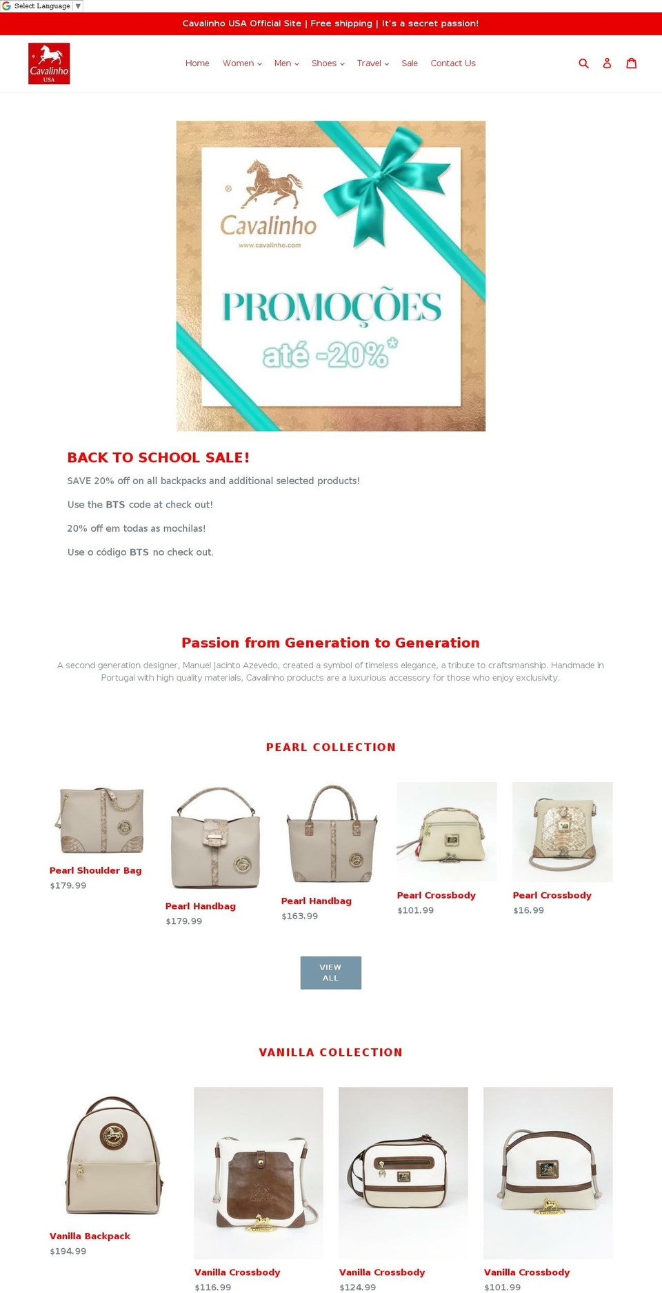 cavalinhousa.com — Shopify storefront screenshot