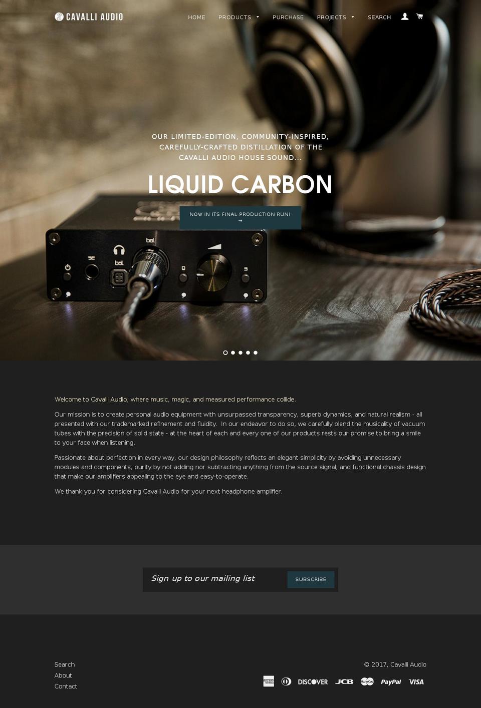 cavalliaudio.biz shopify website screenshot