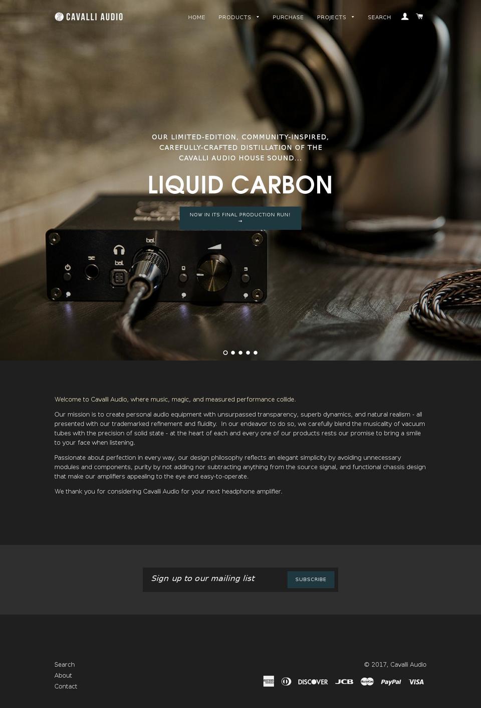 cavalliaudio.org shopify website screenshot