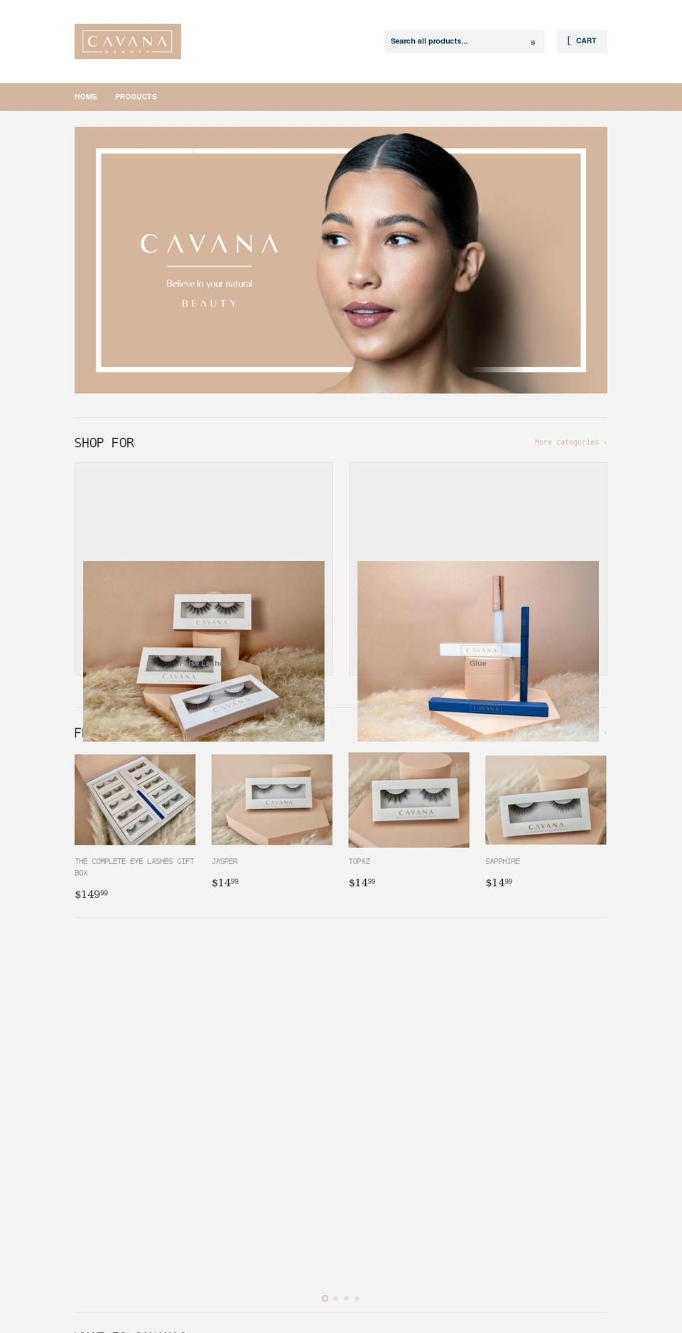 cavanabeauty.com shopify website screenshot