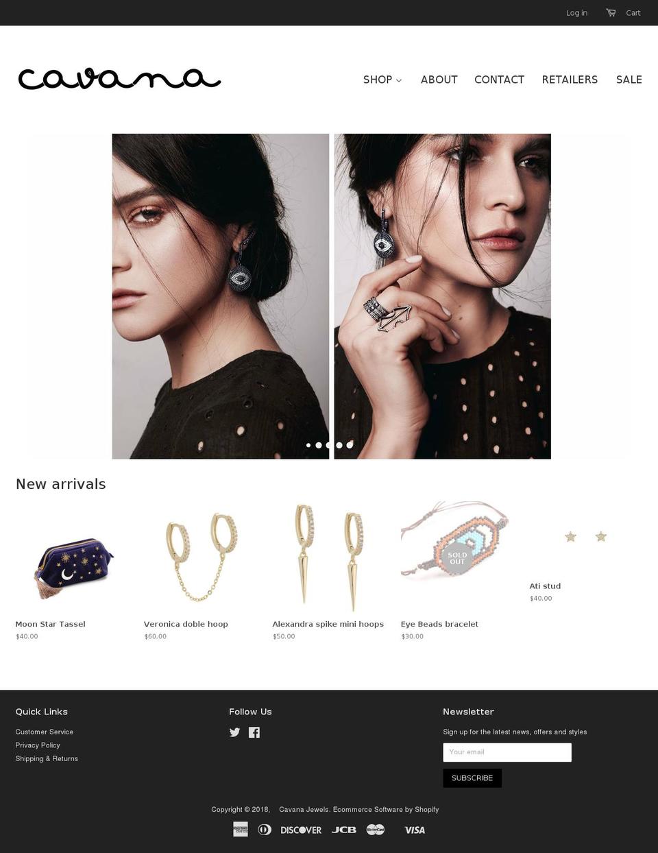 cavanajewels.com — Shopify storefront screenshot