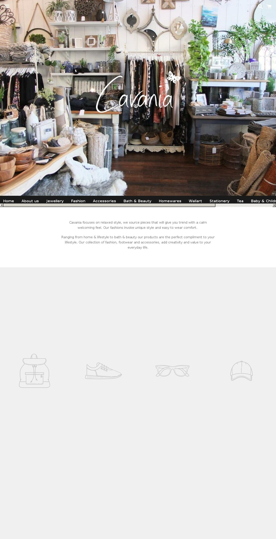 cavania.com — Shopify storefront screenshot