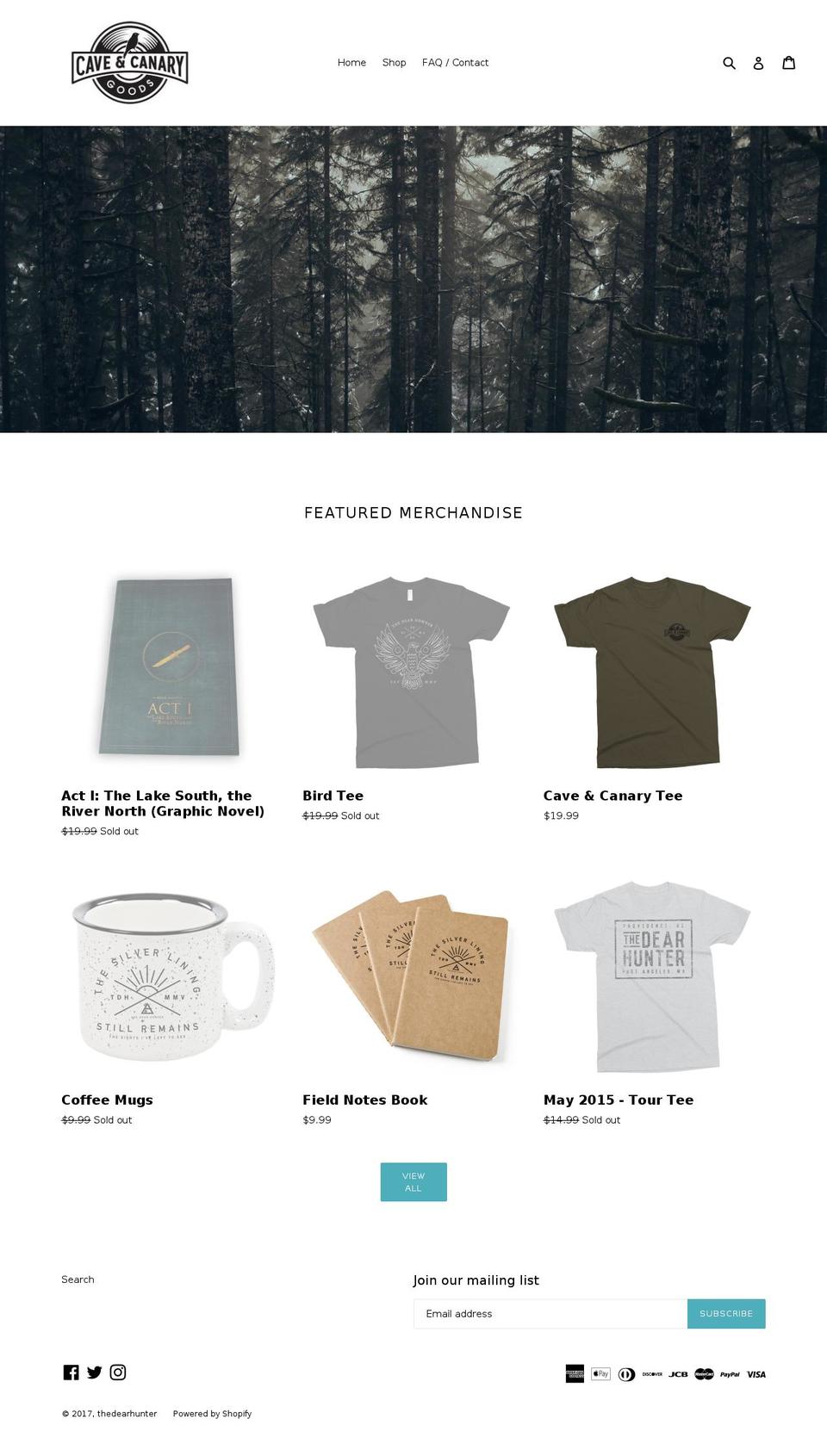 caveandcanarygoods.com shopify website screenshot