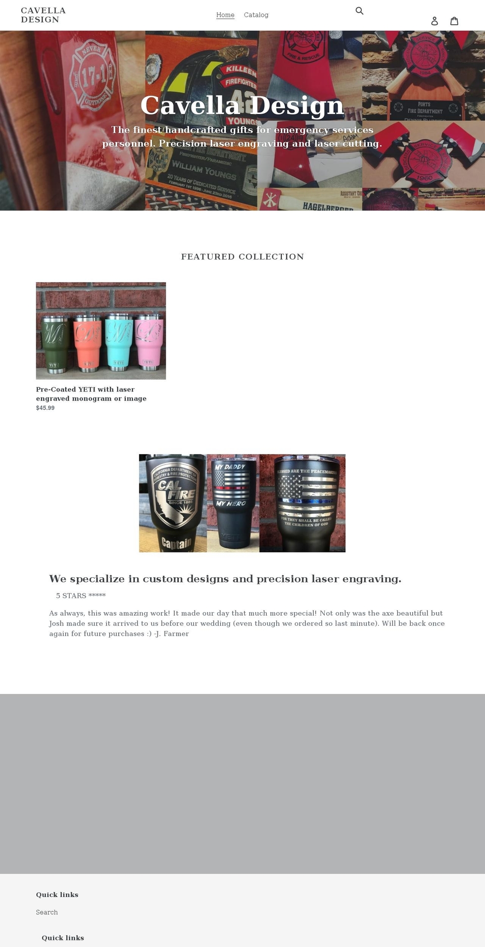 cavelladesign.com shopify website screenshot