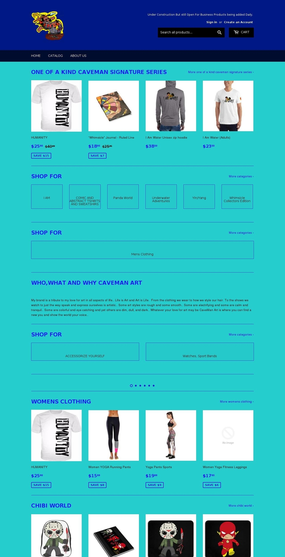 cavemanartt.com — Shopify storefront screenshot
