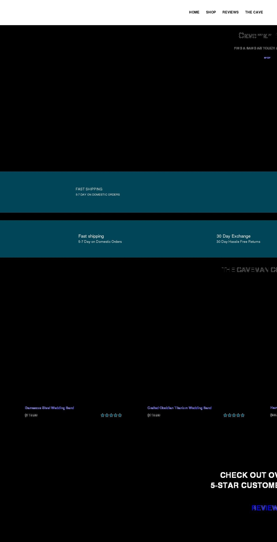 cavemanbands.com shopify website screenshot