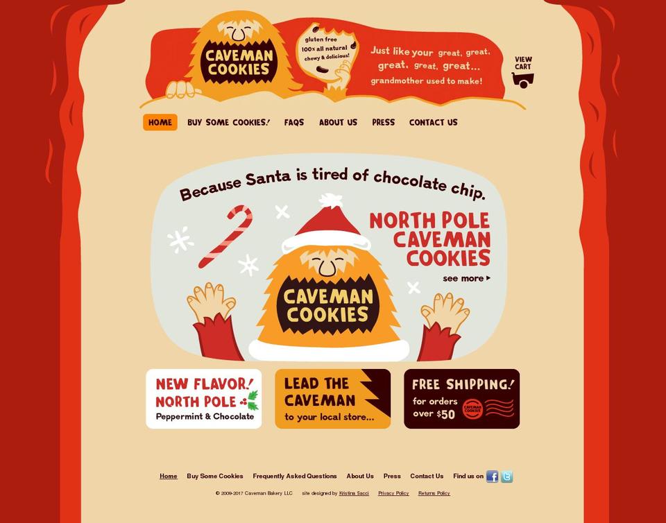 cavemanbrownie.com shopify website screenshot