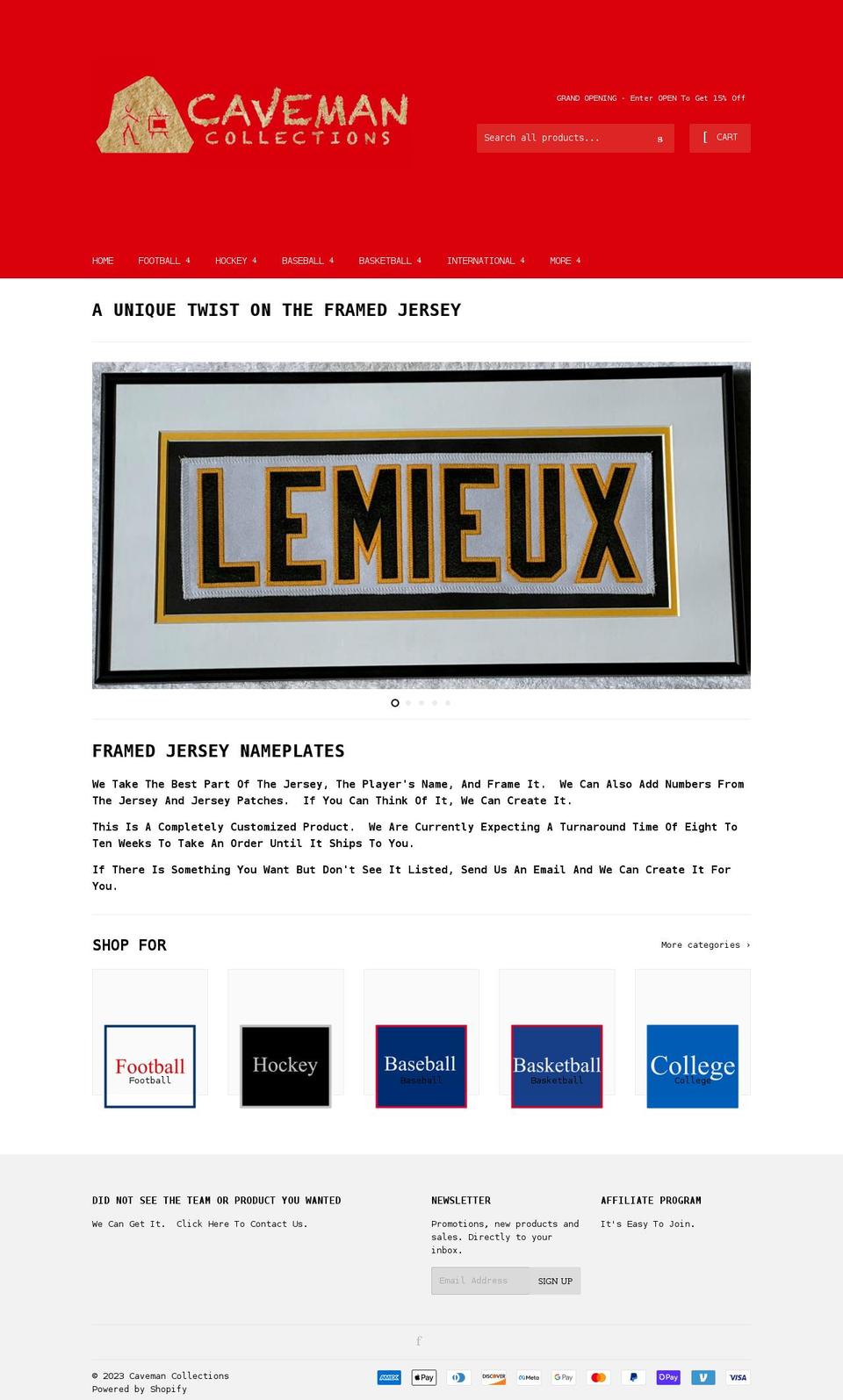 cavemancollections.com shopify website screenshot