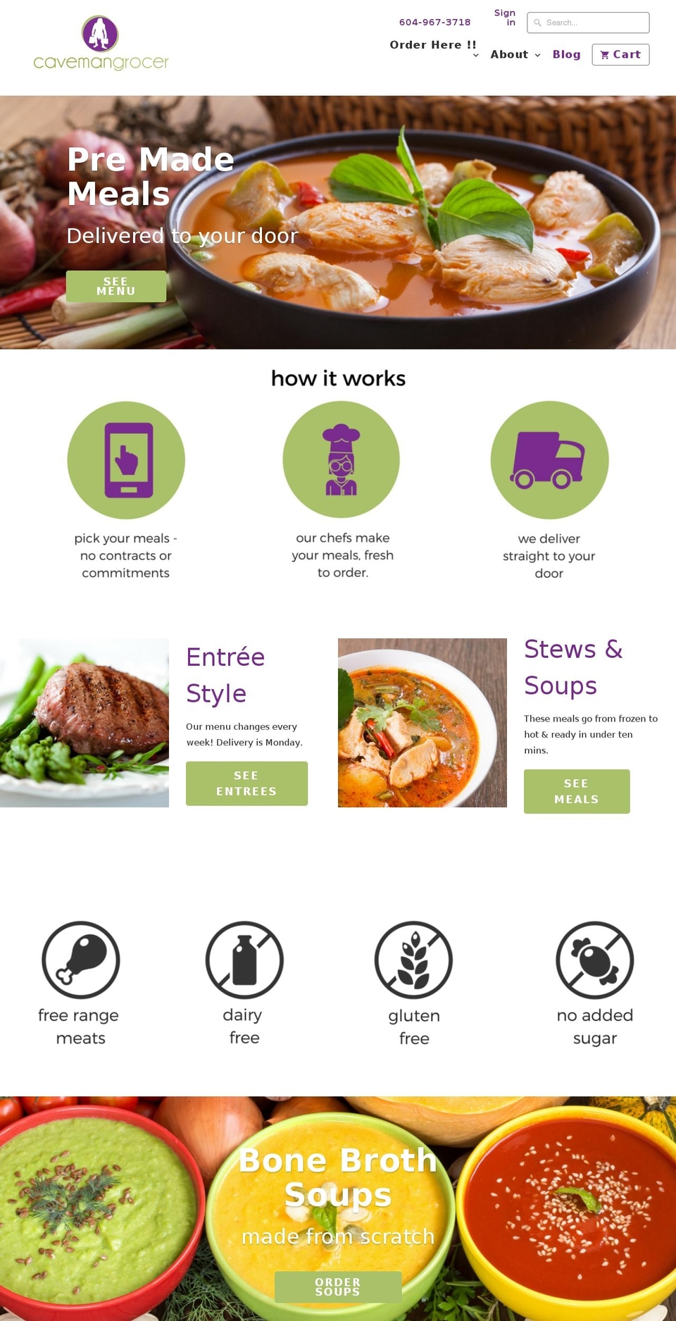 cavemangrocer.ca shopify website screenshot