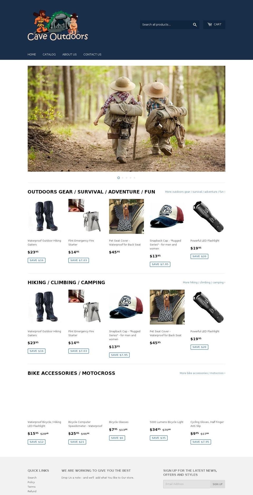 caveoutdoors.com — Shopify storefront screenshot