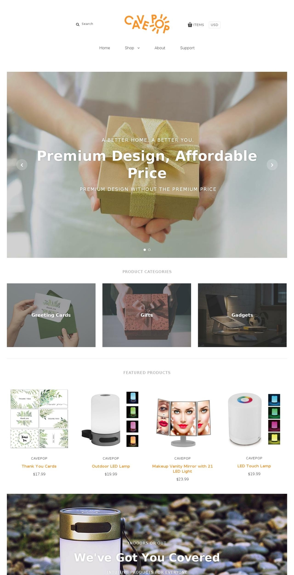 cavepop.com — Shopify storefront screenshot