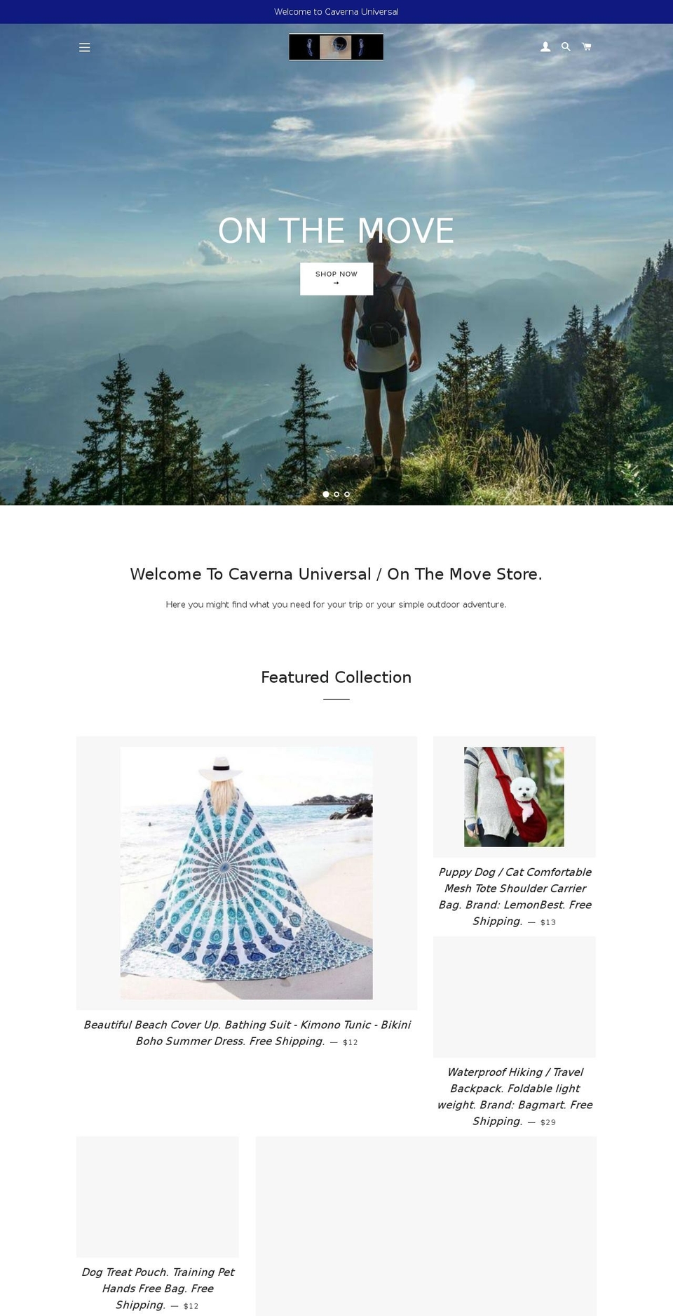 caverna-universal.com — Shopify storefront screenshot