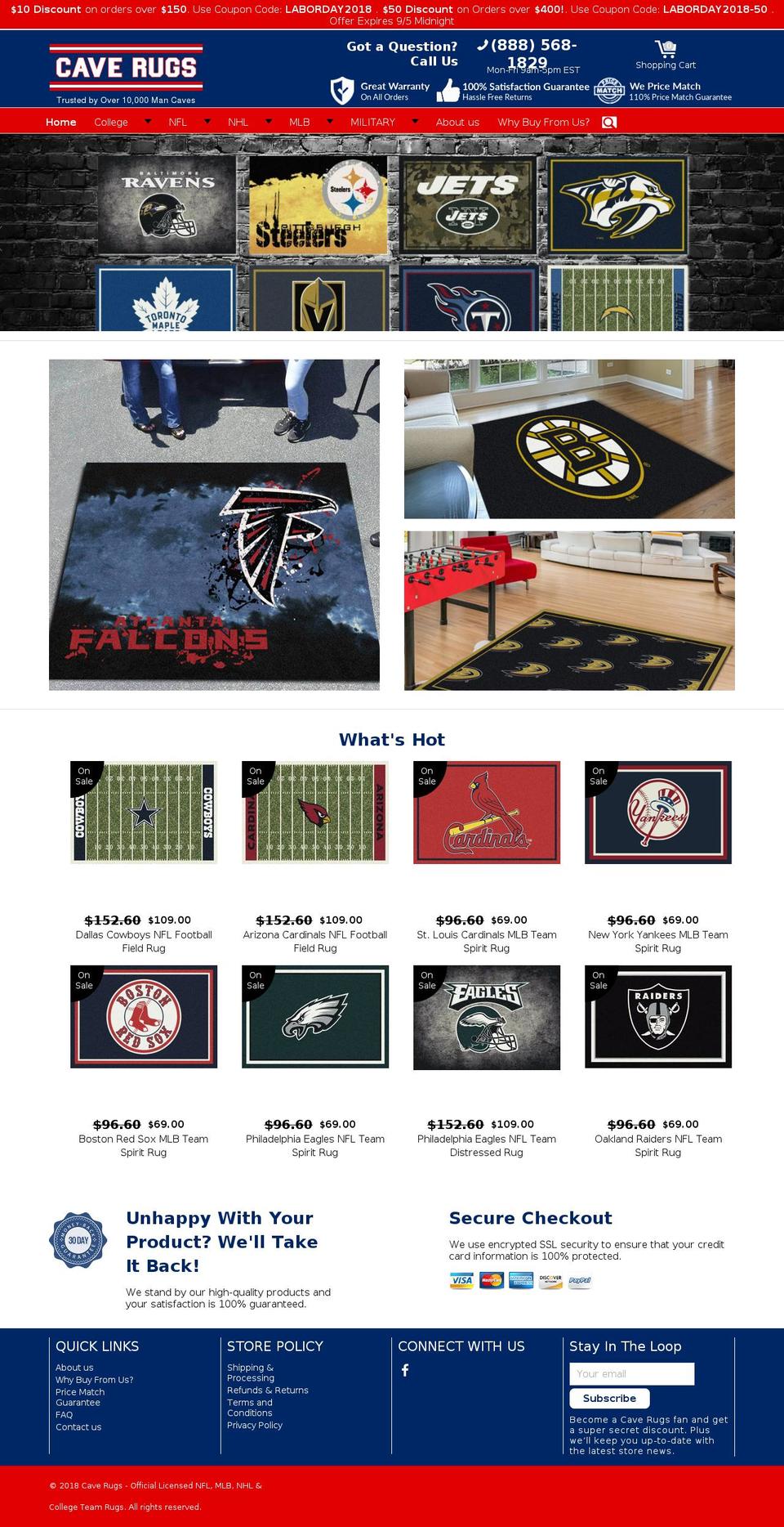 caverugs.com — Shopify storefront screenshot