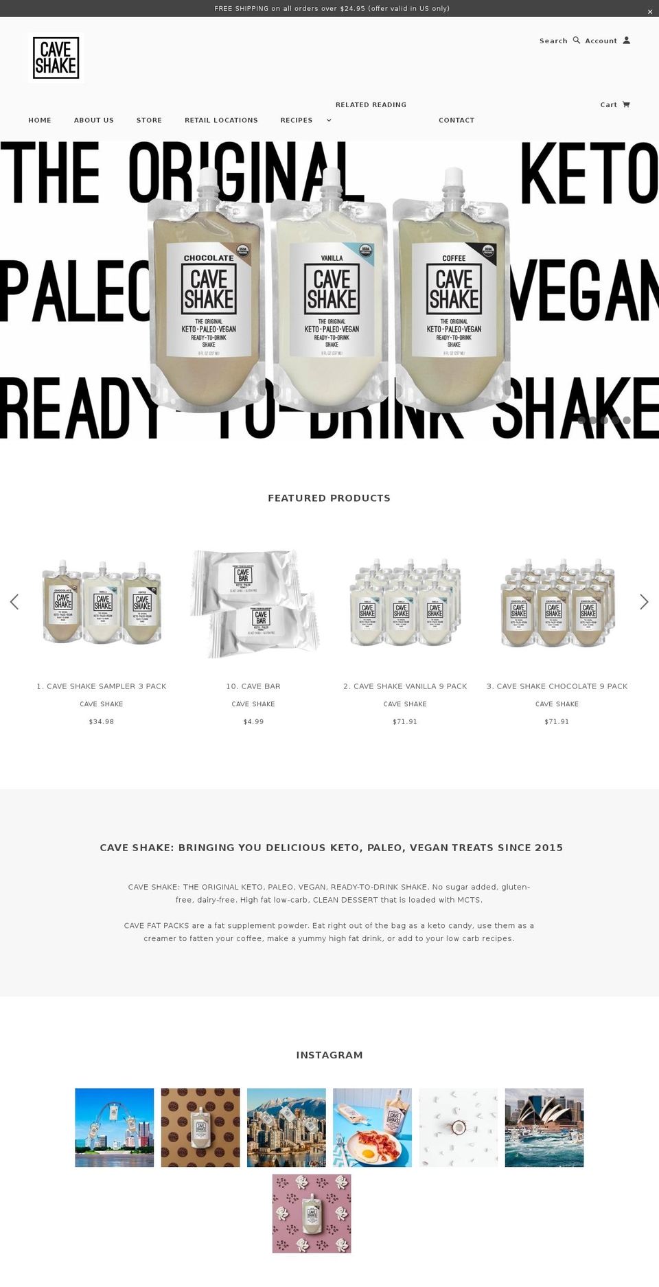 caveshake.myshopify.com shopify website screenshot