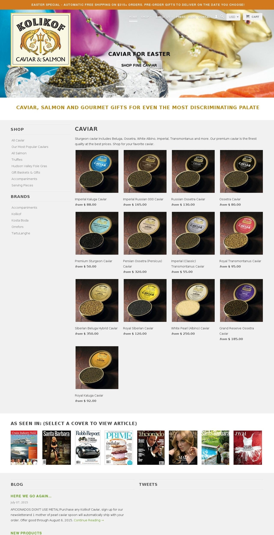 caviarbocaraton.com shopify website screenshot
