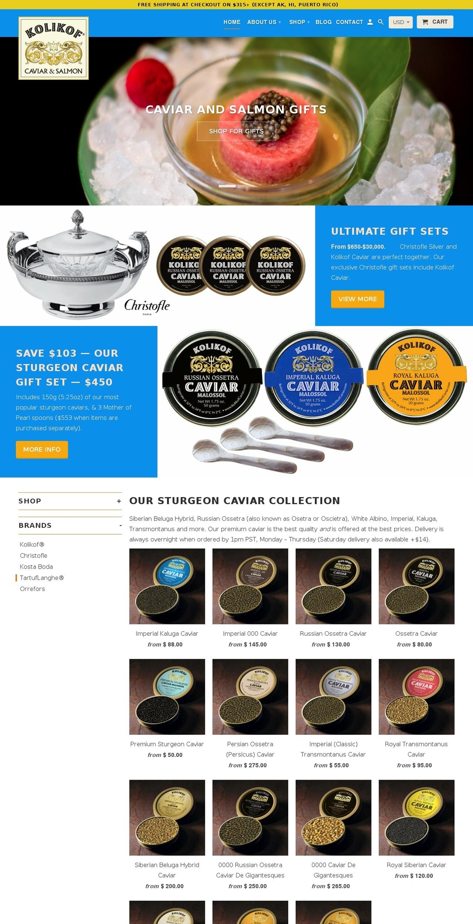 caviarconnecticut.com — Shopify storefront screenshot