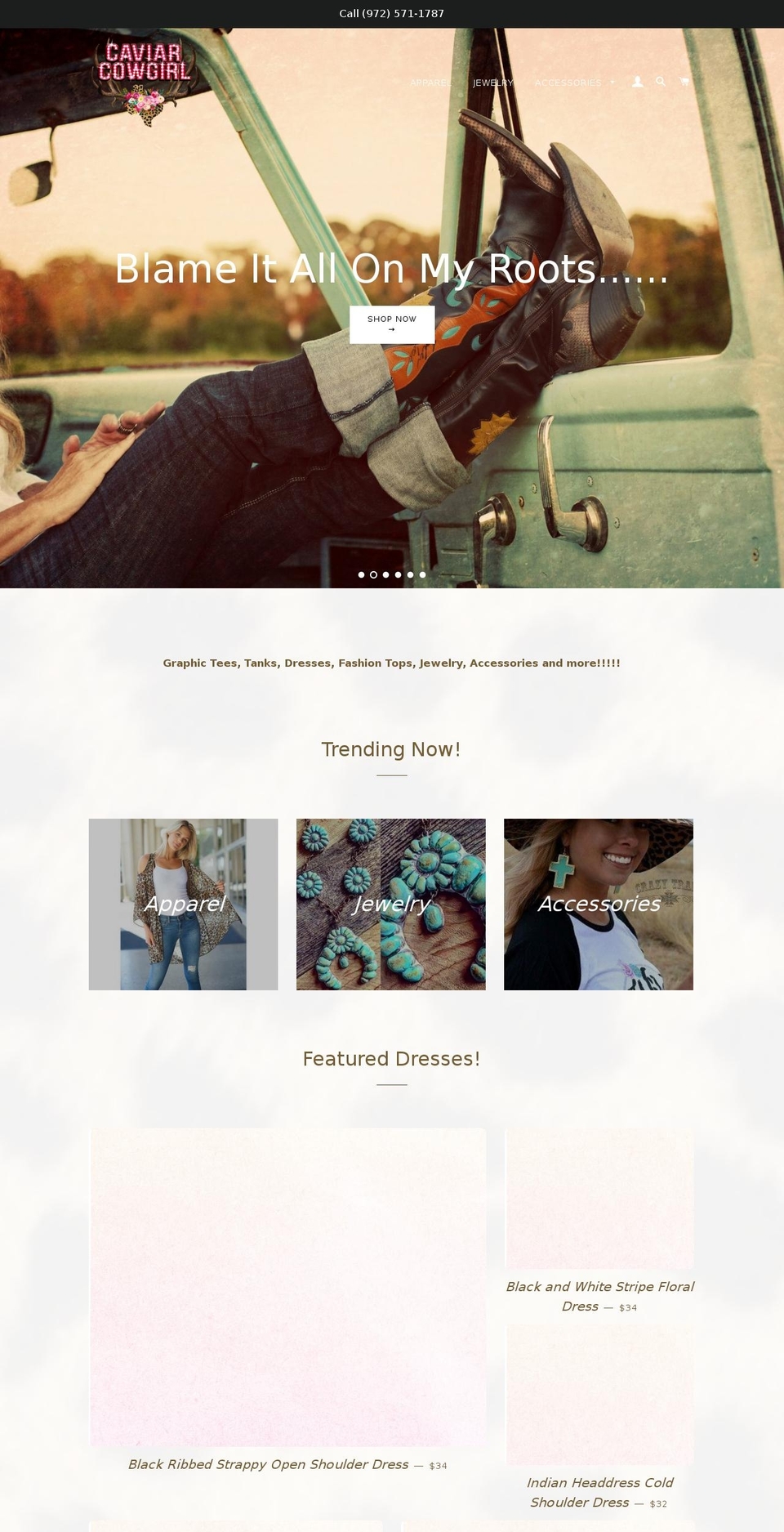 caviarcowgirl.com — Shopify storefront screenshot
