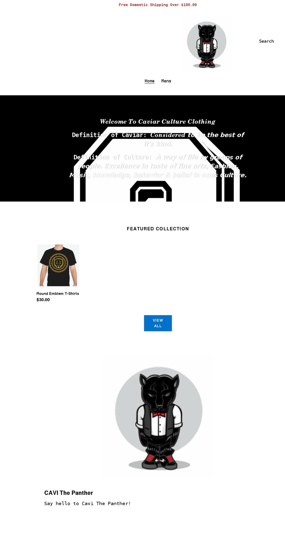 caviarcultureclothing.com shopify website screenshot