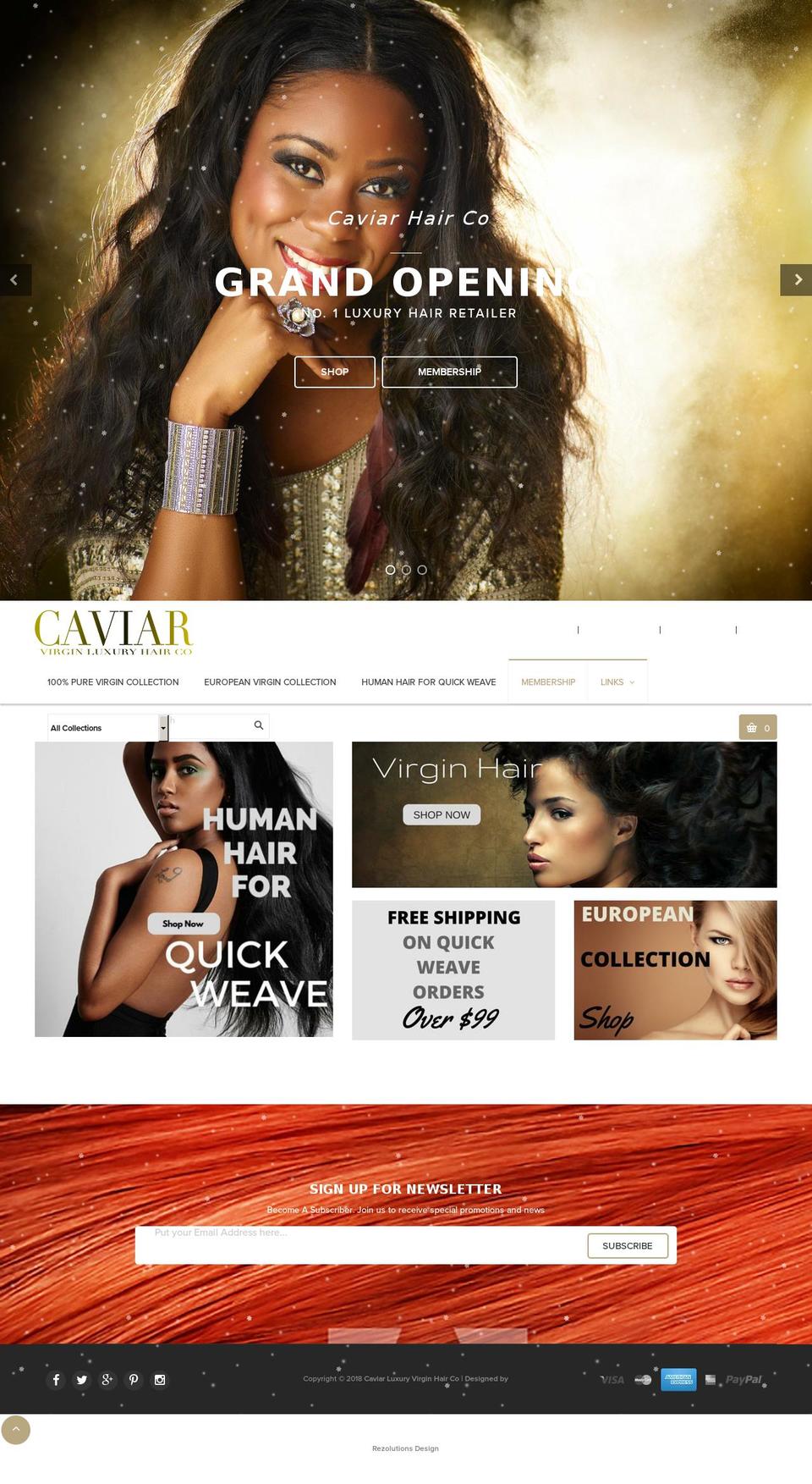 Beauty Theme Shopify theme site example caviarhairco.com