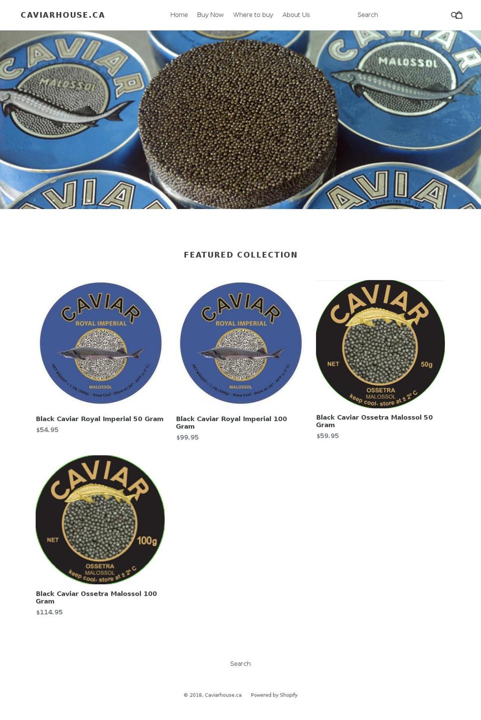 caviarhouse.ca shopify website screenshot